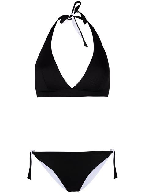 Buy Fisico Two Tone Halterneck Bikini Black At Off Editorialist