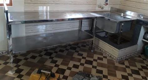 Silver Stainless Steel Work Table With Sink At Rs In Tiruppur