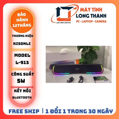 Loa bluetooth soundbar Kisonli LED 913 led RGB Máy Tính Long Thành