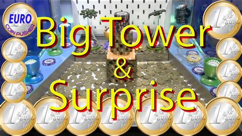 Big Tower Surprise Euro Coin Pusher Episode Youtube