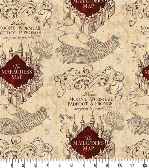 Harry Potter Quilt Cotton Fabric Marauders Map Joann