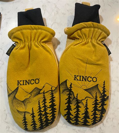 Kinco Snow Gloves/mitts Mountain Design 2 - Etsy