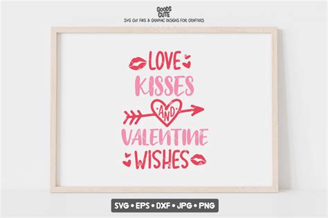 Love Kisses And Valentine Wishes Svg Gráfico Por Goodscute · Creative