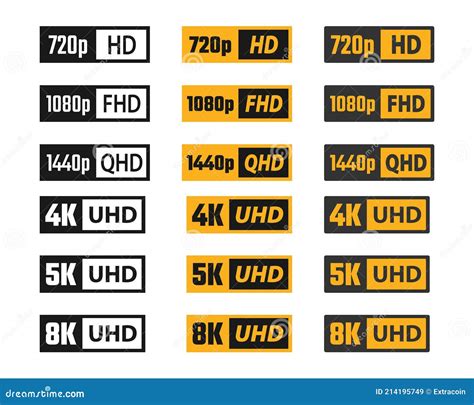 4k Uhd 5k 8k Quad Hd Full Hd Y Señales De Resolución De Pantalla O