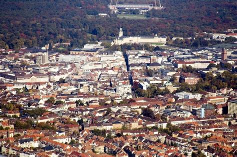 Karlsruhe Aus Der Vogelperspektive Panorama Stadtansicht Des