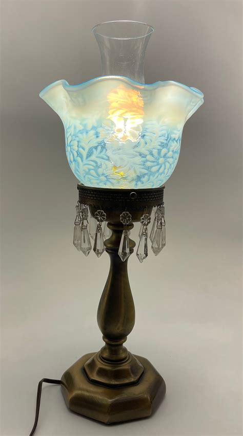 Fenton Blue Opalescent Lamp