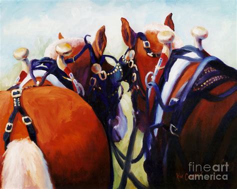 Hardware Ranch Belgian Team Draft Horses Oil Painting Painting By Kim