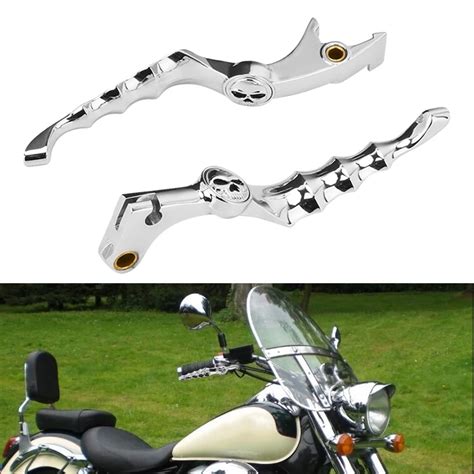 Chrome Motorcycle Skull Zombie Handle Brake Clutch Levers For Honda