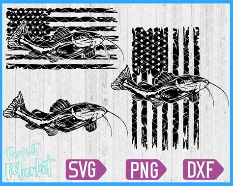 US Catfish Svg Catfish Fishing Svg Files Catfish Png Distressed