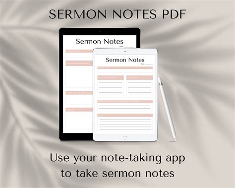 Sermon Notes PDF Sermon Notes Printable Digital Sermon Notes Sermon ...