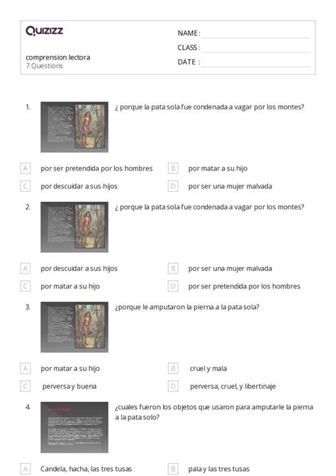 Estrategias De Comprensi N Lectora Hojas De Trabajo Para Grado En