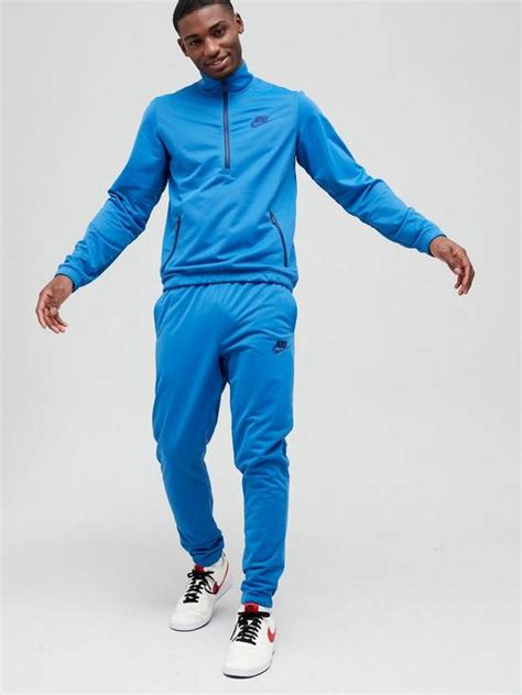 Nike Nsw Polyknit 1 4 Zip Tracksuit Blue Uk