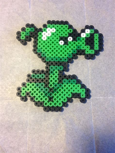 Pea Shooter From Plants Vs Zombies Perler Bead Perler Beads Designs Perler Bead Patterns