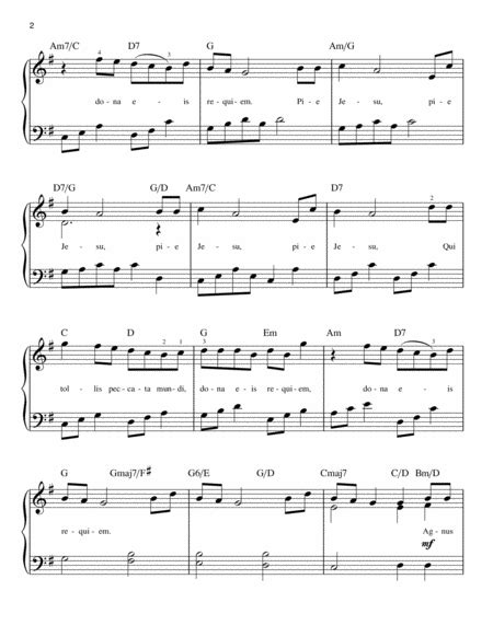 Pie Jesu By Andrew Lloyd Webber Easy Piano Digital Sheet Music