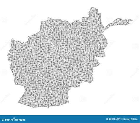 Kaart Met Hoge Resolutie Van Het Veelhoekige Netwerk Van Afghanistan
