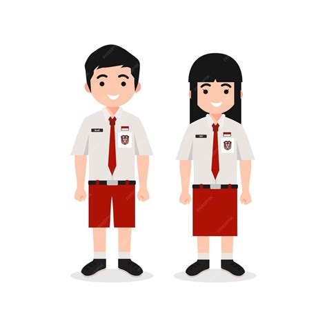 Premium Vector | Indonesian Elementary School Uniform