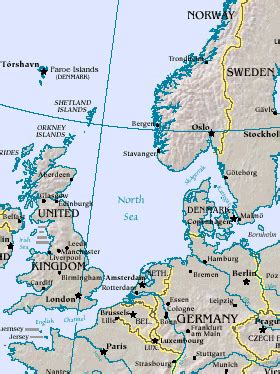 North Sea Map – Locations and Maps of Atlantic Ocean