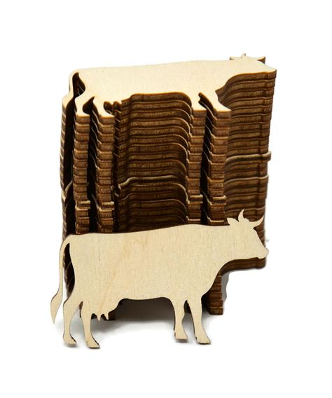 Gocutouts Wooden Cow Cutouts Shapes Unfinished Wooden Cow Etsy