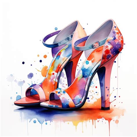 Premium Ai Image Watercolor Fashion Shoes Illustration Ai Generativexa