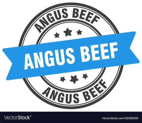 Angus Beef Stamp Label On Transparent Royalty Free Vector