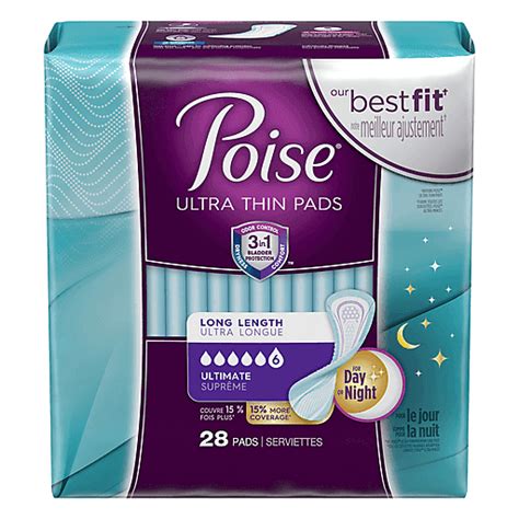 Poise Ultra Thin Long Length Ultimate Pads 28 Ea Health And Personal