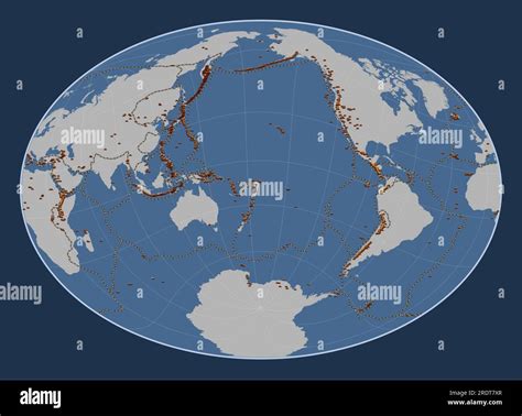 Placa Tect Nica Tonga En El Mapa De Contorno S Lido En La Proyecci N