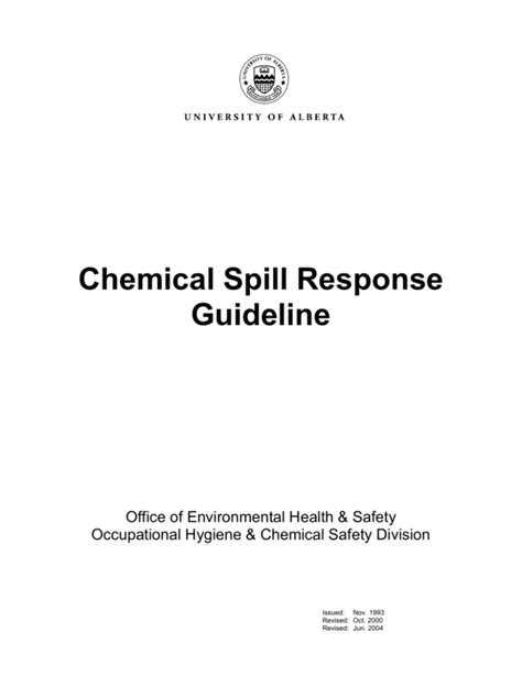 Chemical Spill Guideline Environmental Health And Safety