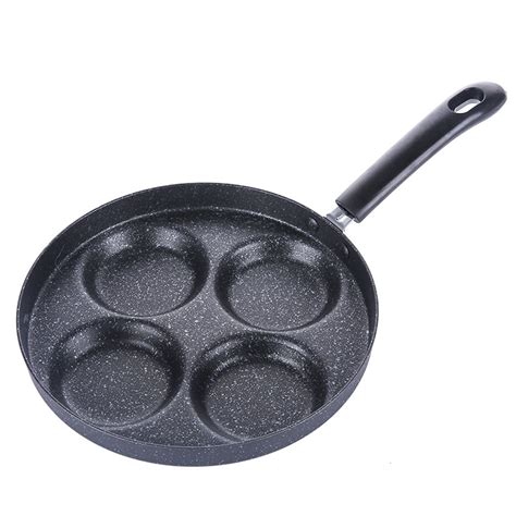 Four Hole Omelet Pan For Eggs Ham Pancake Maker Frying Pans Non Stick No Oil Smoke Breakfast