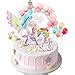 Izoel Unicorn Cake Topper Birthday Decoration Pink Hairball Arch