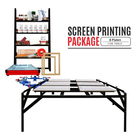 8 Platen Line Table Screen Printing Package Uniprint