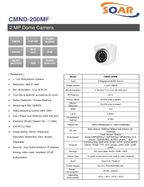 Fillable Online Mp Dome Camera Fax Email Print Pdffiller