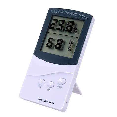 Digital Thermometer Hygrometer Humidity Meter White In Temperature