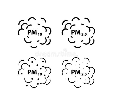 Air Pollution Icon Pm25 And Pm10 Icon Line Color Vector Illustration