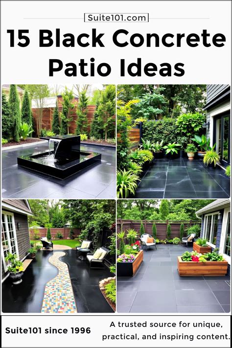 15 Black Concrete Patio Ideas for A Bold Outdoor Look