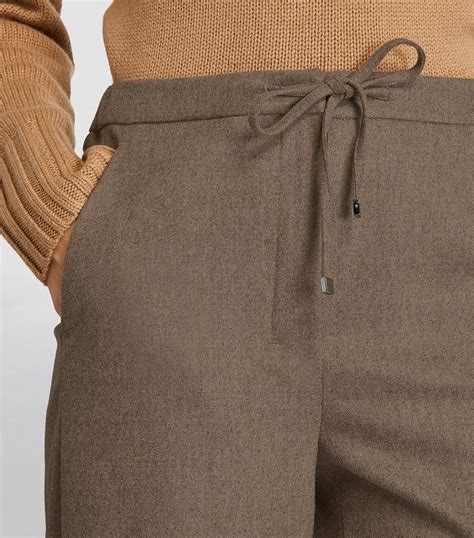 Max Mara Vip Beige Virgin Wool Long Trousers Harrods Uk