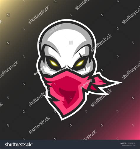 Vektor Stok Head Skull Mask Logo Mascot Vector Tanpa Royalti 1575625270