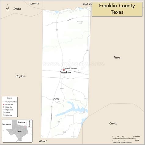 Franklin County Map, Texas - Where is Located, Cities, Population ...