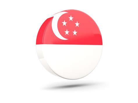 Glossy Round Icon D Illustration Of Flag Of Singapore