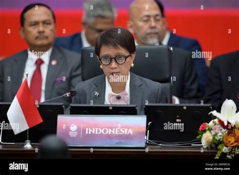 Indonesian Foreign Minister Retno Marsudi Delivers Her Speech During