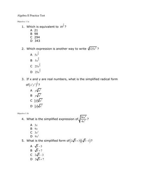 Algebra 2 Chapter 1 Worksheets