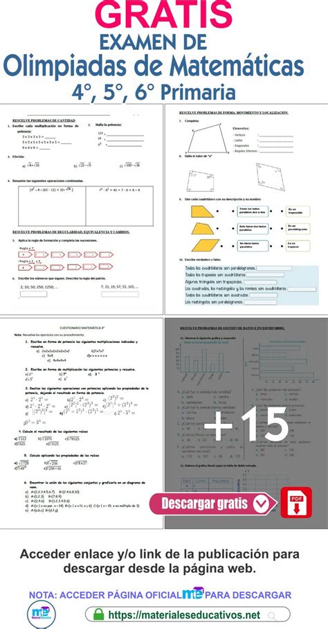 Olimpiadas de Matemáticas 4 5 6 Primaria Olimpiadas matematicas