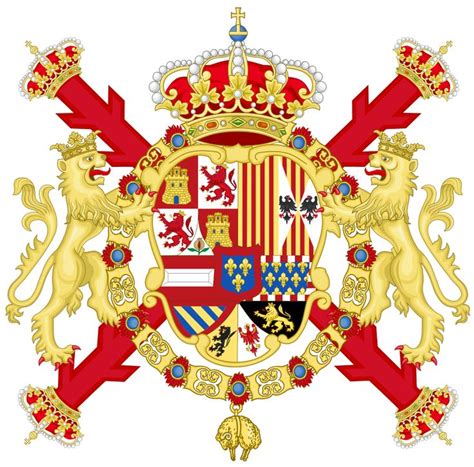 Royal Coat Of Arms Of Spain 1700 1761 Common Version Of The Colours Svg Coat Of Arms