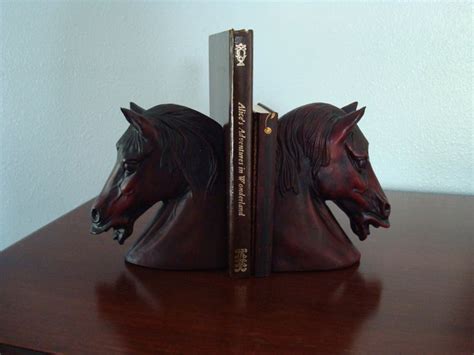 Sale Vintage Bookends Horses Handsome Pair Of Horse Head Etsy