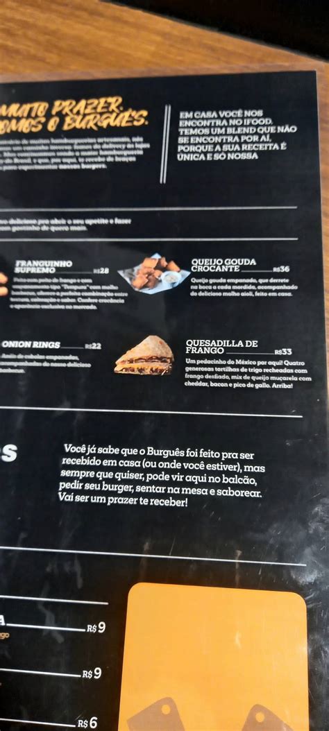 Menu Em O Burgu S Hamburgueria Cl Ssica Sudoeste Restaurante Bras Lia