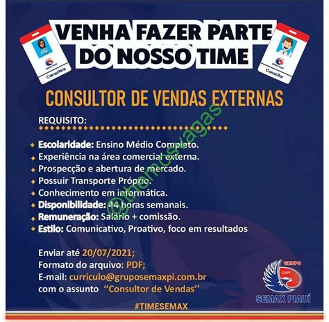 Consultor De Vendas Teresina Pi Vaga S Themos Vagas