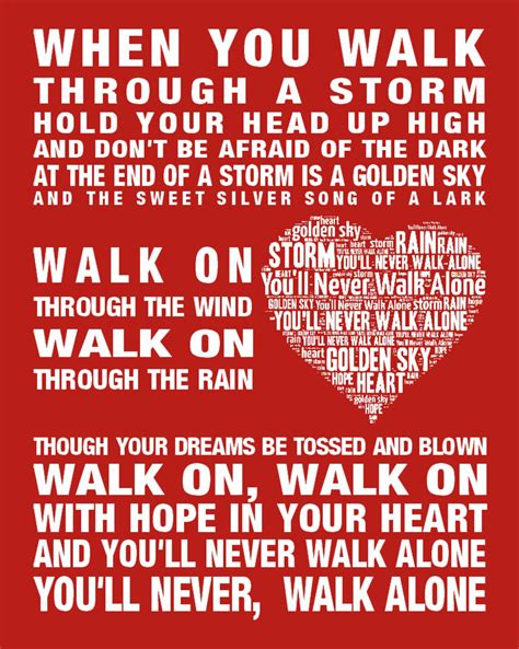 YOU LL Never Walk Alone Anthem Music Song Lyrics Wall Art Etsy UK