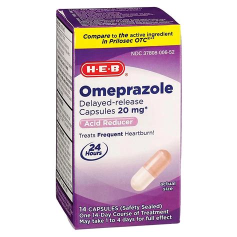 H E B Omeprazole Delayed Release 20 Mg Capsules Shop Digestion And Nausea At H E B