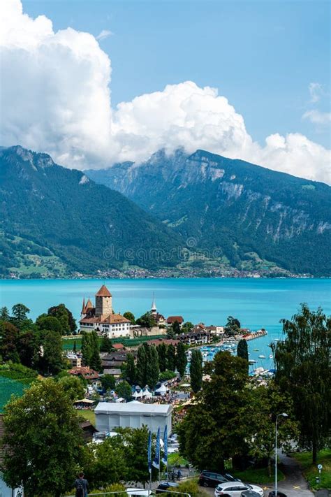 Spiez Castle in Switzerland Stock Image - Image of schloss, landscape ...