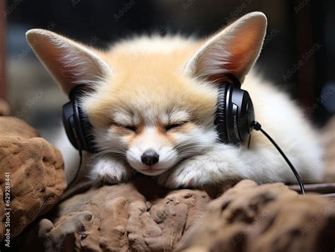 In This Vibrant Photograph A Curious Fennec Fox Perches On A Rocky