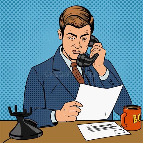 Businessman Talking On The Phone Vector Stock Vector Illustration Of